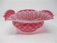Bowl - 4" - Fluted Top - Cranberry