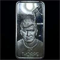 1974 Jim Thorpe 1oz 999 Silver Bar Hamilton Mint