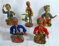 Vintage Oriental Musician Boy Band Figurines