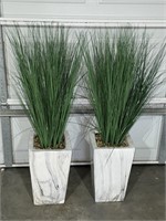 (2) PIER 1 IMPORTS 45" FAUX TALL GRASS PLANTS