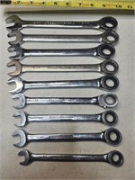 GearWrench metric ratcheting wrenches.