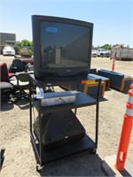 (2) TV's on Stand with DVD/ VHS Player
