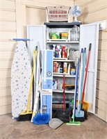 Plastic Storage Cabinet with Contents
