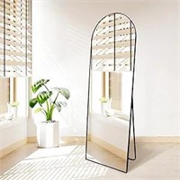 Arched Full Length Mirror 65x22  Black Frame