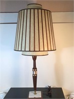TABLE LAMP WITH TEAK STRIPED SHADE