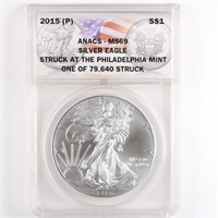2015-(P) Silver Eagle ANACS MS69