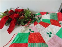 Christmas Greenery and Quilted Tree Skirt