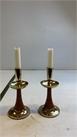 vintage candle stick holders w/ candles