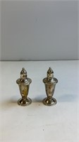 2pcs Weighted Sterling Salt And Pepper Shakers