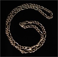 Large 9ct rosey yellow gold figaro chain necklace