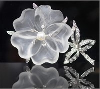 Mid C. diamond, rock crystal & 18ct white