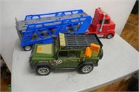 Pair Plastic Toy Trucks