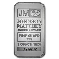 1 Oz Silver Bar - Johnson Matthey