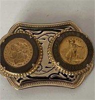 Las Vegas coins brass belt buckle