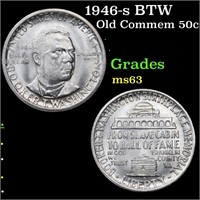 1946-s BTW Old Commem Half Dollar 50c Grades Selec