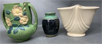 7" Welder Vase, 6” Glazed Art Pottery & 8” Vase