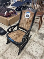 CHILD'S WOOD/CANE VINTAGE ROCKING CHAIR