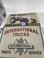 Farming and international truck metal signs
