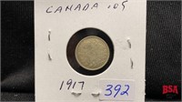 1917 Canadian small nickel