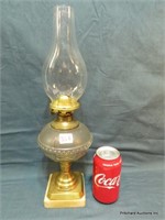 Antique Composite Oil Lamp With Original Shade