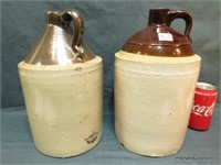 2 Antique 1 Gal, 2 Tone Stoneware Moonshine Crocks