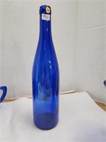 12" Glass Blue Bottle