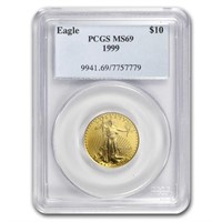 1999 1/4 Oz American Gold Eagle Ms-69 Pcgs