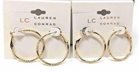 2 Pack of LC Lauren Conrad Textured Hoop