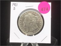 1921-S Morgan Silver Dollar in Flip