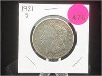1921-S Morgan Silver Dollar in Flip