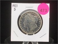 1921-S Morgan Silver Dollar in Flip