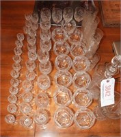 Approximately 60pcs of etched crystal stemware