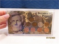 9 Decades of Pennies Collector's Cased Coin SET