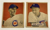 Lot Of 2 1949 Bowman Chicago Cubs Baseball Cards