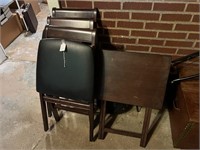 3x Wooden Folding Chairs and Table