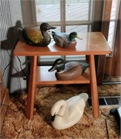 Side Table, Duck Lamp, Duck & Swan Decoys