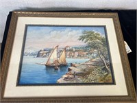 Perene Shaver Painting Ships in Harbor