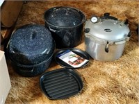 Granite Ware Roaster, Stock Pot; Pressure Cooker