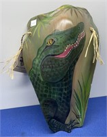 Hand Painted- Palm Frond Art “Alligator “