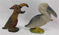 Antique cast iron parrot & pelican bottle openers
