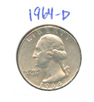 1964-D Washington Silver Quarter