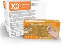 Case of 1000 X3 Clear Vinyl Industrial Gloves, M