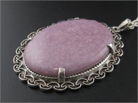 Sterling Silver Necklace Hallmarked W/ Pendant