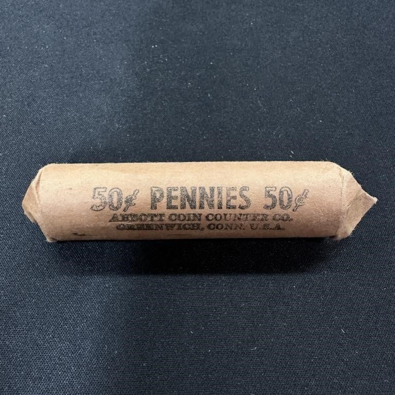 (1) Roll Wheat Pennies - Unsearched