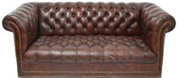 VINTAGE LEATHER CHESTERFIELD TUFTED LEATHER SOFA