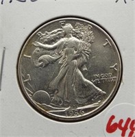 1936-D Walking Liberty half dollar.