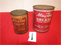 2 LB. & 1 LB MAYTAG GREASE CANS W/ PAPER LABEL