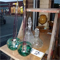 ART GLASS CANDLE HOLDERS (SEE DESCRIPTION)