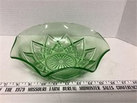 Hazel Atlas green glass bowl