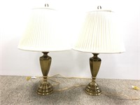 Pair brass decorative table lights